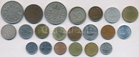 21db-os vegyes külföldi fémpénz tétel, benne Hollandia, Nagy-Britannia, Finnország, Svédország, Fran...