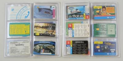 60 db különféle telefonkártya, 2 db műanyag berakóban, főként iráni és mexikói kártyák
