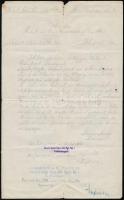 1916 Magyar hadnagy szabadságkérelmező levele Bosznia Hercegovinából