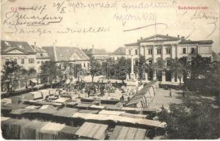 Győr, Széchenyi tér, Lloyd, piac, S. D. M. 2071. (ázott / wet damage)