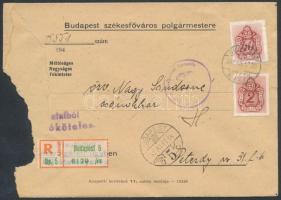 1942 Ajánlott helyi levél 42f barnaportóval (sérült boríték)