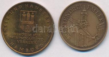 NSZK 1974. "A Köhlbrandbrücke beiktatása" fém emlékérem (34mm) + DN "BÁV / Szentendre...