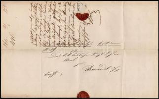 1858 A nezsideri lovaskaszárnyába írt levél a Nicolaus Cuirassier regimenttől, viaszpecséttel