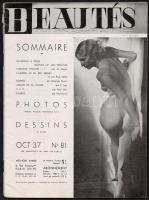 cca 1950 Beautés francia erotikus képes lap  / French erotic magazine