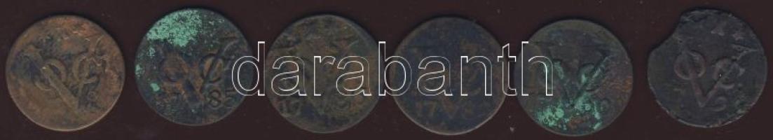 Kis tétel Holland Kelet-India/Zeeland tartományi címerrel 1785-1792. 1D (6x) T:2/3,3,4