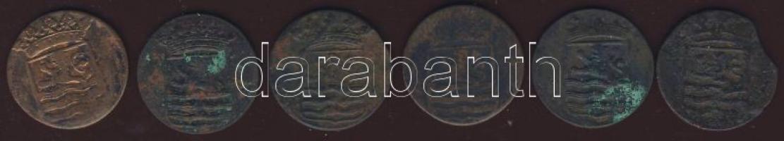 Kis tétel Holland Kelet-India/Zeeland tartományi címerrel 1785-1792. 1D (6x) T:2/3,3,4