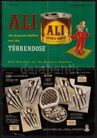 cca 1930 4 db külföldi reklámos, kihajtható levelezőlap / Coffee and cuttlery advertising fold out postcards