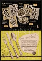 cca 1930 4 db külföldi reklámos, kihajtható levelezőlap / Coffee and cuttlery advertising fold out p...