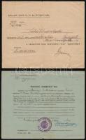 1879-1944 5 db különböző katonai okmány(harctéri szolgálati lap, sebesülési érem viseléséről szóló igazolvány, stb.)