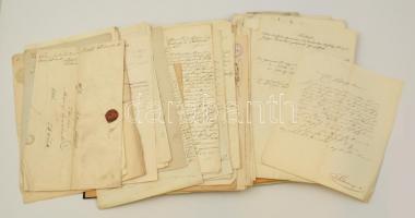 1818-1917 Soproni, győri, magyaróvári okmánygyűjtemény, kb. 50 db vegyes okmány