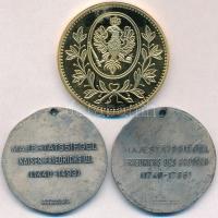 3db-os külföldi modern utánveret tétel, közte 2db ezüstözött és 1db aranyozott T:PP ujjlenyomat, 2,2...