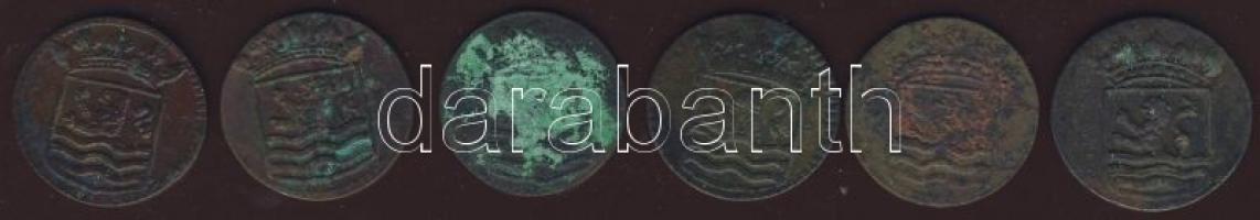 Kis tétel Holland Kelet-India/Zeeland tartományi címerrel 1745-1756. 1D (6x) T:2/3,3