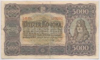 1923. 5000K "Magyar Pénzjegynyomda Rt. Budapest" T:III,III-