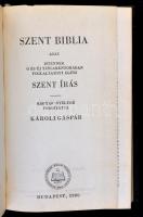 Szent Biblia. Fordította Károli Gáspár. Bp., 1980, Magyar Biblia Tanács. Kiadói műbőr-kötés.