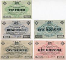 Somorja / hadifogolytábor 1916.január 15. 10f + 20f + 50f + 1K + 2K T:I,II 50f és 1K egy hajtással