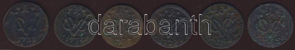 Kis tétel Holland Kelet-India/Zeeland tartományi címerrel 1732-1745. 1D (6x) T:2/3,3