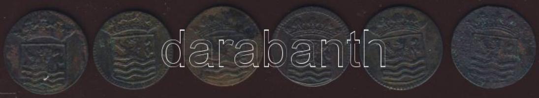 Kis tétel Holland Kelet-India/Zeeland tartományi címerrel 1732-1745. 1D (6x) T:2/3,3