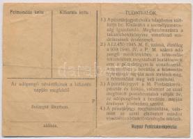 1946. 10.000AP nem kamatozó Pénztárjegy, "Másra Át Nem Ruházható" nélkül és számozás nélkü...