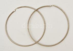 Ezüst(Ag) nagy karikafülbevaló jelzett, d: 7,5 cm, nettó: 7 g