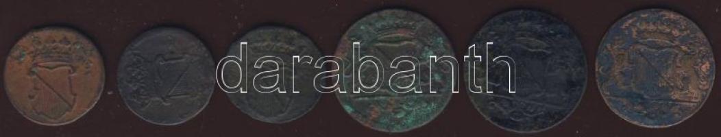 Kis tétel Holland Kelet-India/Utrecht tartományi címerrel 1746-1754. 1/2D-1D (6x) T:2/3,3