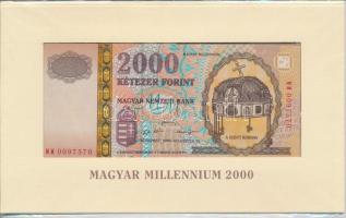 2000. 2000Ft "Millennium" eredeti, bontatlan csomagolásban + Tájékoztatóval az emlékbankjegyről T:I