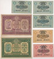 Olaszország / Velence / Osztrák-magyar megszállás 1918. 5c (3x) + 10c + 50c + 1L + 2L T:I-III- Italy / Venice / Austro-Hungarian Occupation 1918. 5 Centesimi (3x) + 10 Centesimi + 50 Centesimi + 1 Lire + 2 Lire C:UNC-VG