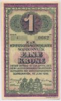 Sopronnyék / hadifogolytábor 1916. június 16. 1K arab sorozat- és sorszámmal T:III szép papír