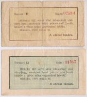 Miskolc 1919. 1K + 2K városi szükségpénz T:III,III-