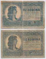 1919. július 15. 10K "frigiai sapka" (2x) T:III-,IV Adamo K12