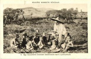 Szalézi missziók Kínában - 2 db RÉGI képeslap a missziókról, hitoktatónők / 2 pre-1945 postcards from the Salesian missions in China, cathecists