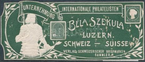 1910 Szekula Béla Luzern dekoratív levélzáró