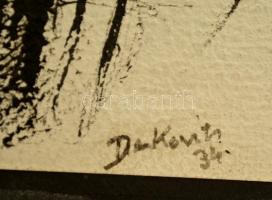 Derkovits jelzéssel: Vázlat rajz. Tus, papír, 14×21 cm