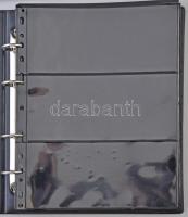 Négygyűrűs mappa, benne 19db kettes és hármas osztású berakólappal bankjegyek számára