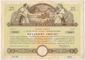 Budapest 1952. "Harmadik Békekölcsön" sorsjegy 100Ft-ról, szárazpecséttel + 1954. "Öt...