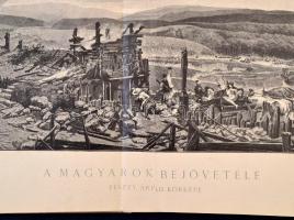 1895 A magyarok bejövetele. Feszty Árpád körképe. Feszty Árpád festménye után metszette Morelli Gusz...