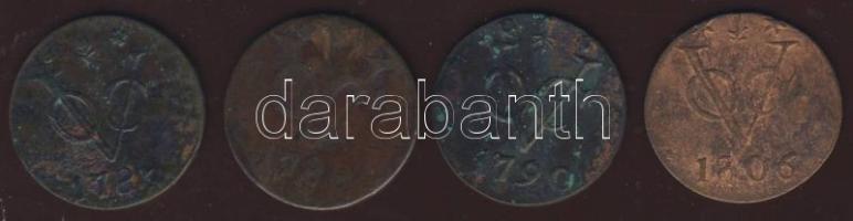 Kis tétel Holland Kelet-India/Gelderland tartományi címerrel 1787-1806. 1D (4x) T:2/3,3