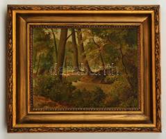 Hawlisch Gusztáv (?-?): Bükk, erdő részlet. Olaj, karton, jelzett, keretben, 28×37 cm