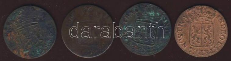 Kis tétel Holland Kelet-India/Gelderland tartományi címerrel 1787-1806. 1D (4x) T:2/3,3