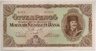 1945. 50P (5x) ebből 4db sorszámkövető T:II