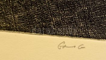 Gacs Gábor (1930-): Csendélet szamovárral. Rézkarc, papír, jelzett, 20×36 cm