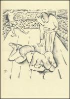 Molnár C. Pál (1894-1981): Ökölvívás. Kis szériás ofszet, 30×21 cm