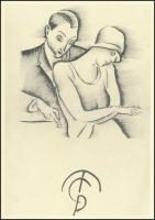 Molnár C. Pál (1894-1981): Ölelés. Kis szériás ofszet, 21×30 cm