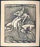 Kozma Lajos (1884-1948): Leányrablás. Fametszet, papír, jelzett a metszeten, 12×10 cm