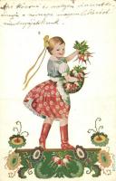 3 db RÉGI folklór művészlap, Bernáth aláírásával / 3 pre-1945 folklore art postcards with the signat...