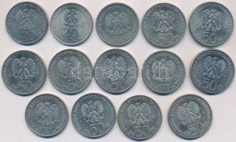 Lengyelország 1979-1985. 20Zl (2xklf) + 50Zl (9xklf) + 100Zl (3xklf) forgalmi emlékkiadások T:2
Pol...