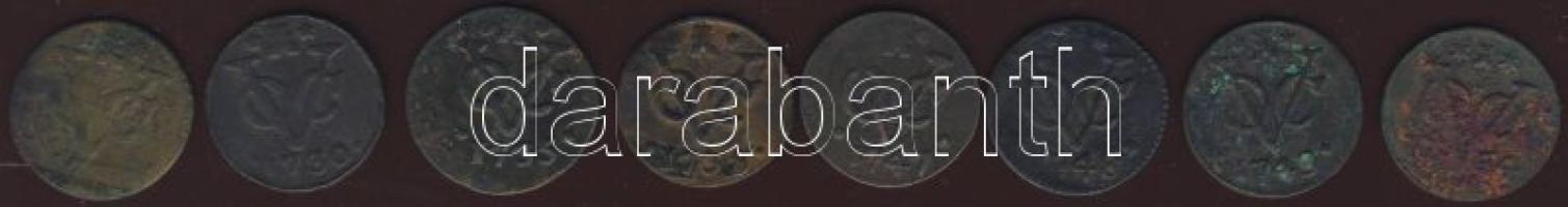 Kis tétel Holland Kelet-India/Zeeland tartományi címerrel 1730-1764. 1D (8x) T:2/3,3,4