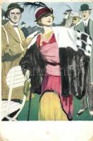 15 db RÉGI motívumlap: hölgyek / 15 pre-1945 motive postcards: ladies