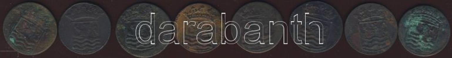 Kis tétel Holland Kelet-India/Zeeland tartományi címerrel 1730-1764. 1D (8x) T:2/3,3,4