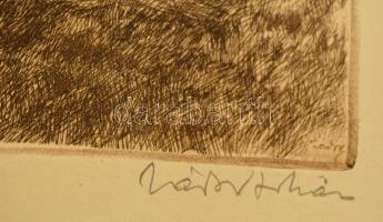 Zádor István (1882-1963): Országút. Rézkarc, papír, jelzett, 24×31 cm