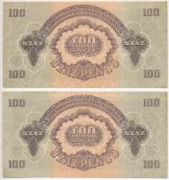 1944. 100P "A Vöröshadsereg Parancsnoksága" (4x) sorszámkövetők, hajtatlanok T:I-